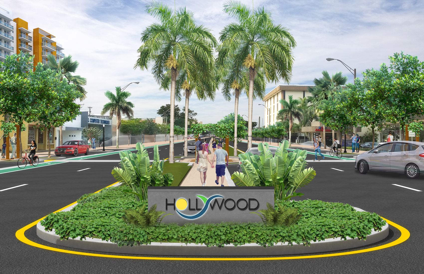 Hollywood Complete Streets Rendering